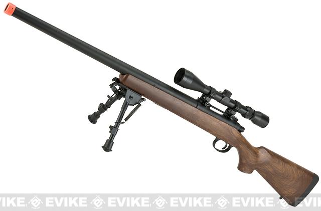 CYMA Standard VSR-10 Bolt Action Airsoft Sniper Rifle (Color: Wood w/ Scope Rail)