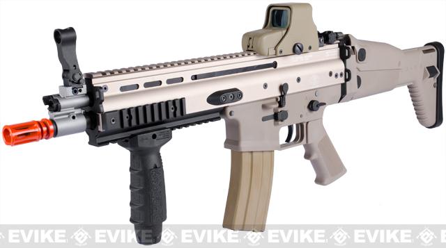 Cybergun FN Licensed SCAR-L CQC Airsoft GBB Rifle by WE-Tech (Color: Tan / Green Gas Magazine)